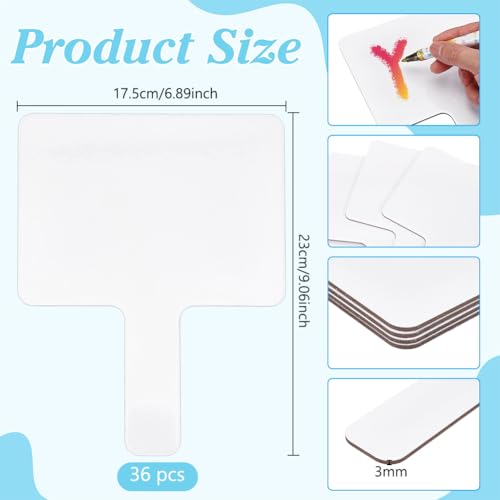 BENECREAT ardoise blanche effaçable MDF 36 pcs 23 cm