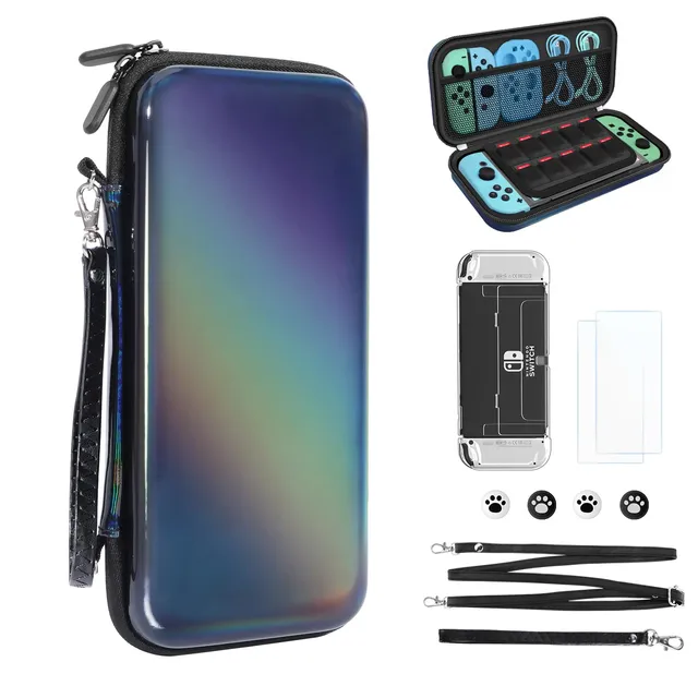 JYPS Pochette Transport Switch OLED Noire 10 en 1 Rigide
