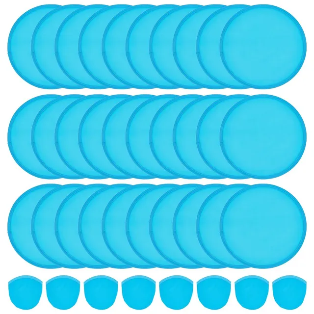 BENECREAT Éventails Pliables Ronds Nylon Bleu 26,7cm Lot 30
