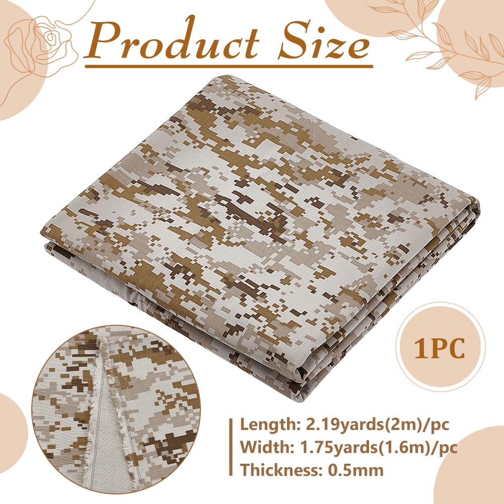 BENECREAT tissu camouflage désert polyester 200x160cm sable
