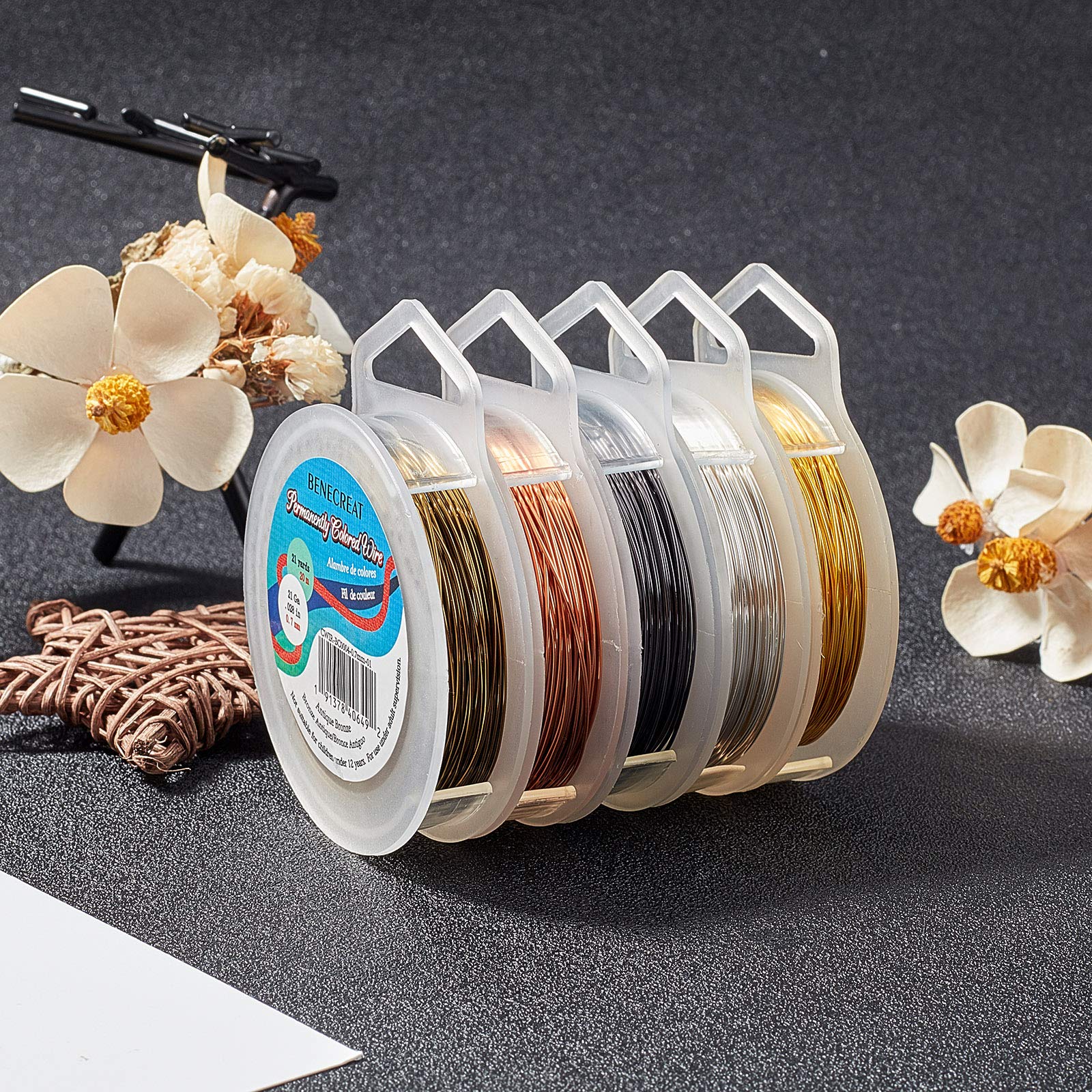 BENECREAT Fil Cuivre Argenté Bijoux 0,7mm 20m Anti-terni