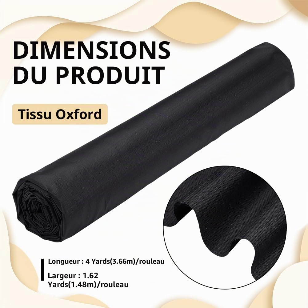 BENECREAT 210D tissu Oxford ripstop hydrofuge 3,66x1,48m