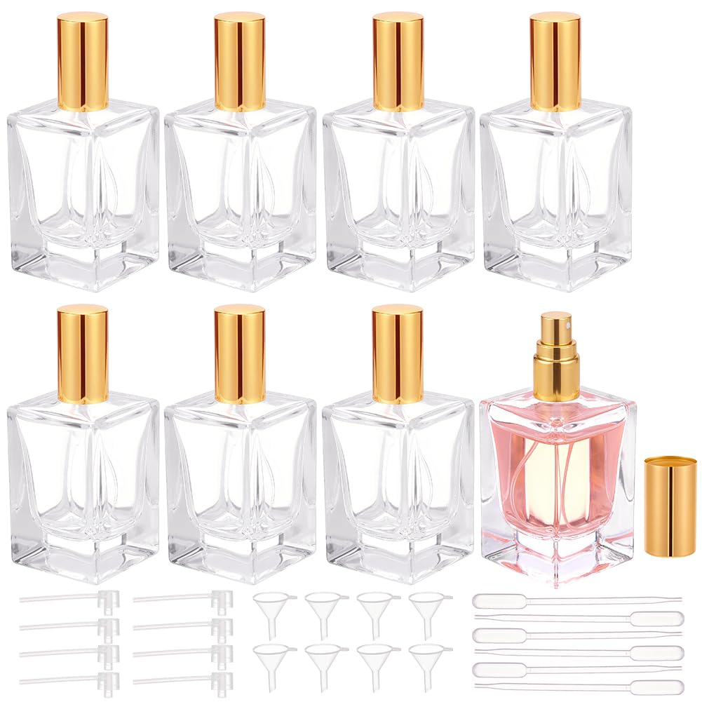 BENECREAT 8 flacons parfum verre 30ml platine rechargeables