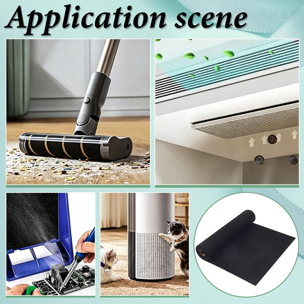 BENECREAT Filtre charbon actif feuille ventilation 144x41 cm