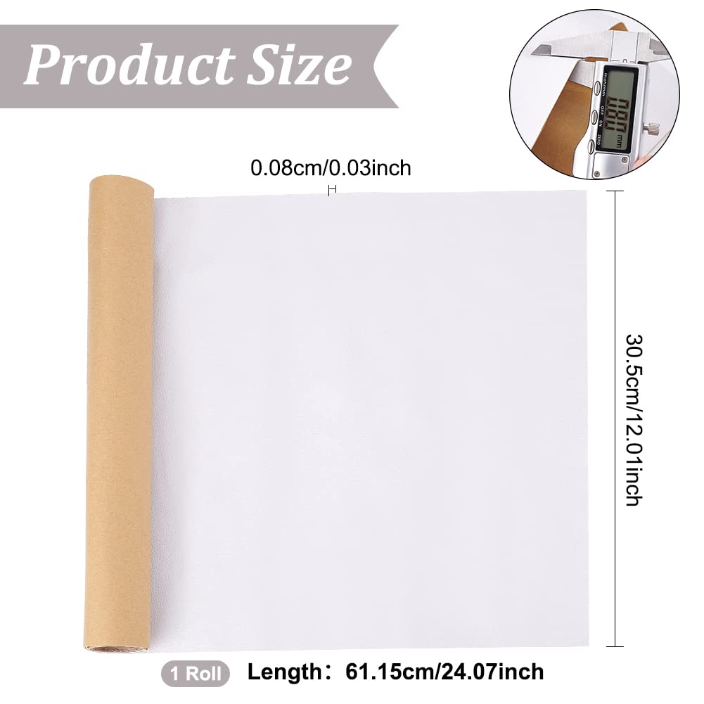 BENECREAT patch cuir autocollant blanc 60x30 cm 0,8 mm