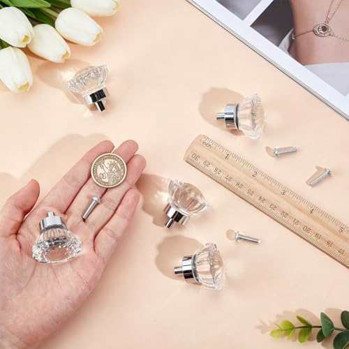 BENECREAT poignées meuble cristal rond 37 mm lot de 12
