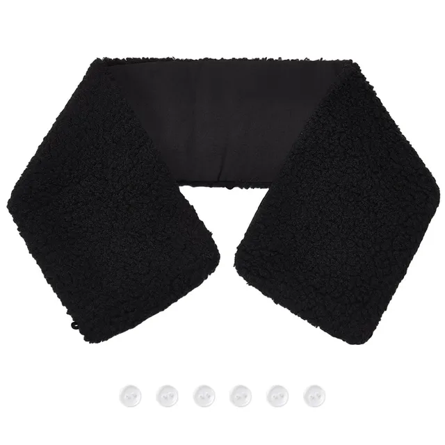 BENECREAT col détachable fausse fourrure noir 2 pcs