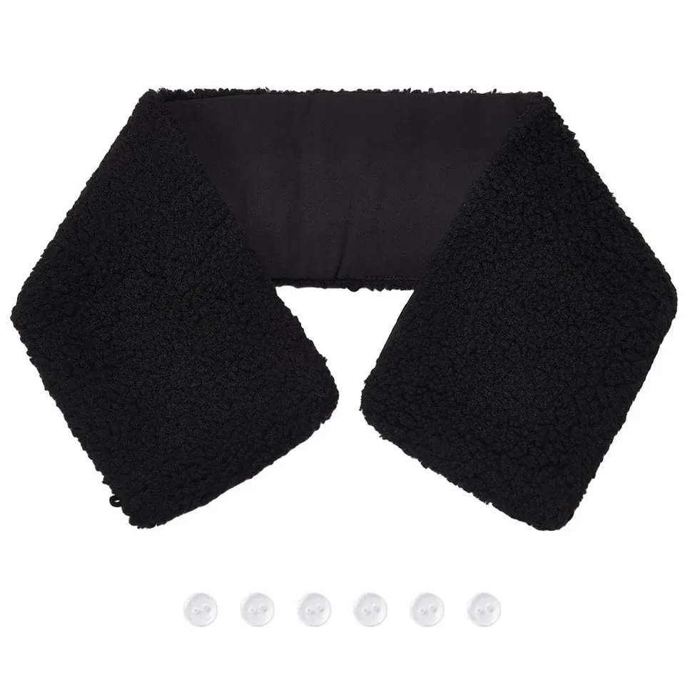 BENECREAT col détachable fausse fourrure noir 2 pcs