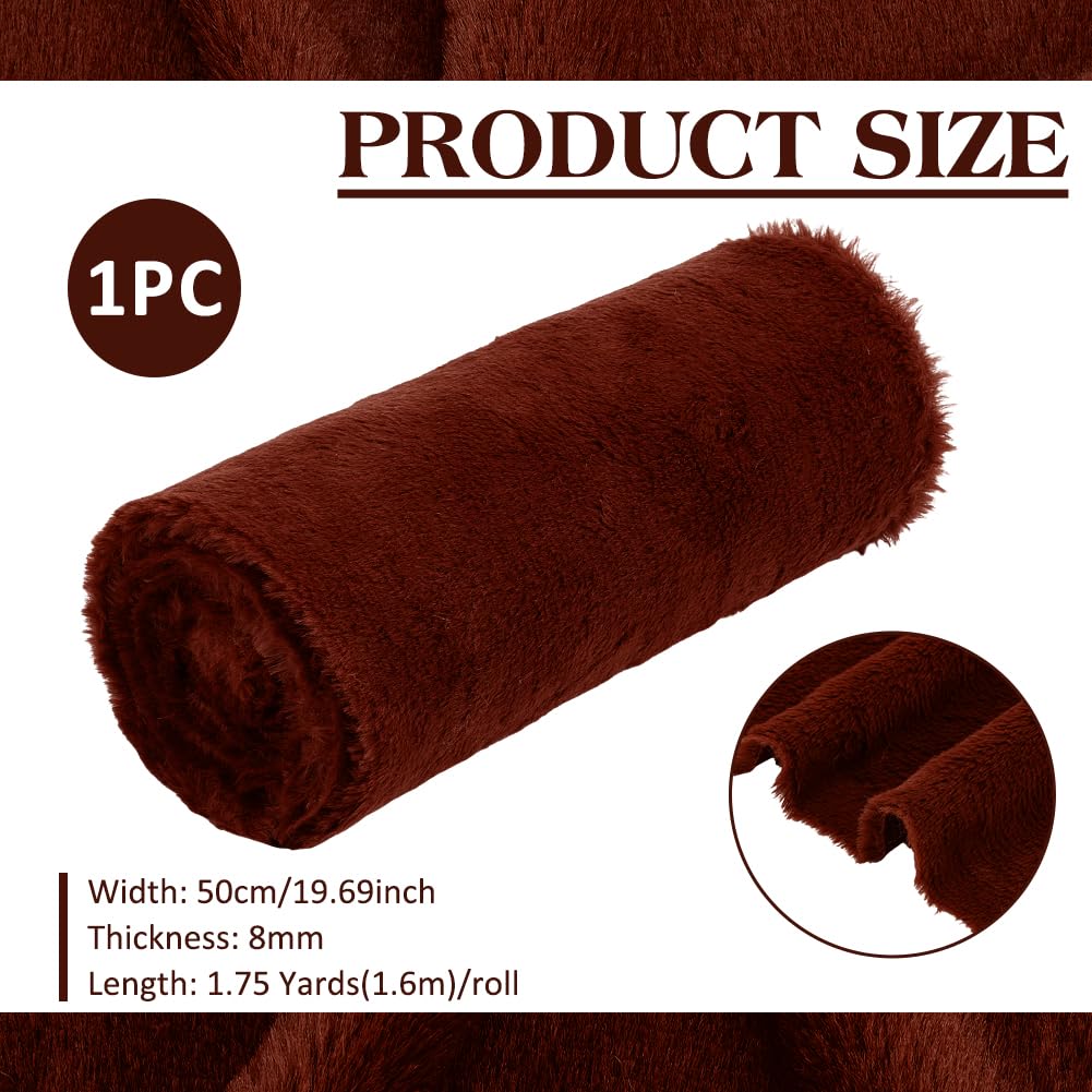 BENECREAT tissu fausse fourrure marron 50x160cm