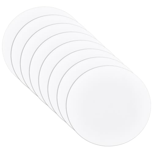 BENECREAT Feuilles Rondes Mousse PVC Blanche 20cm 3mm Lot 8