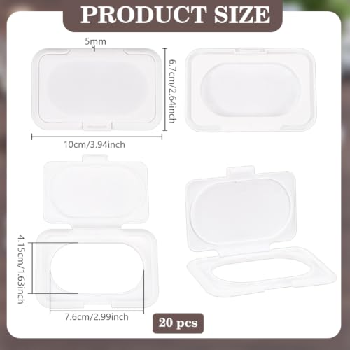 BENECREAT Couvercle Lingettes Rabattable Blanc Lot 20