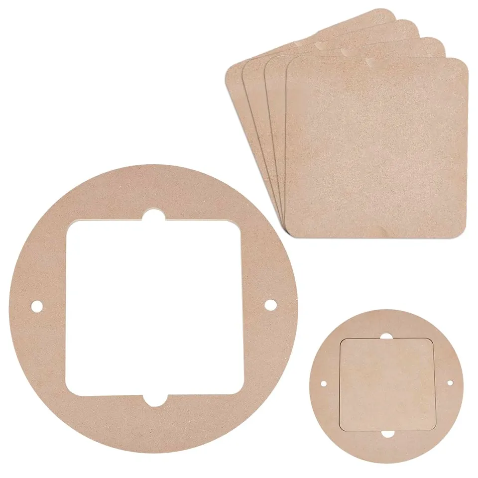 BENECREAT Batte potier ronde carrée 30 cm lot 5 pièces