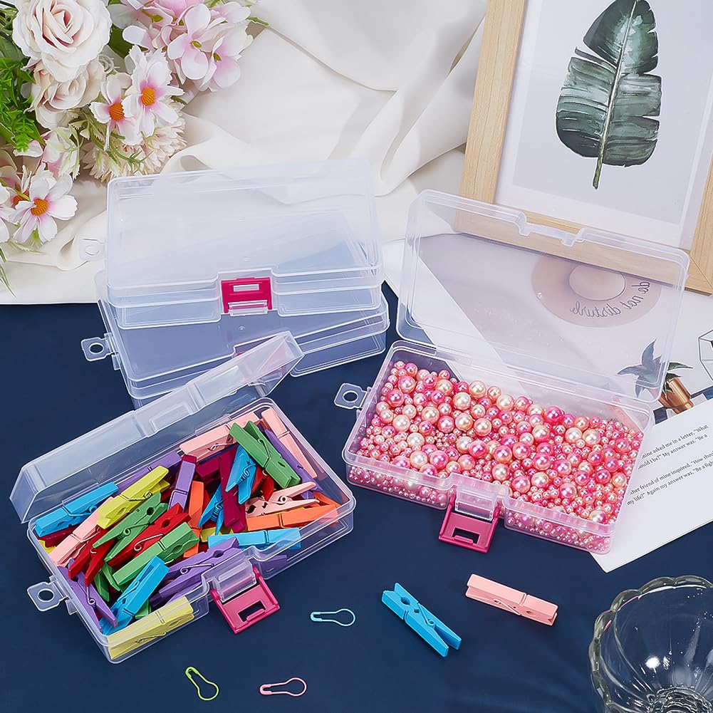 BENECREAT Boîtes Rangement Plastique Transparent 24pcs Bleu Rouge
