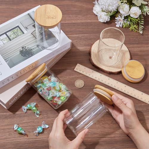 BENECREAT bocaux verre 300ml couvercle bois 4 pièces