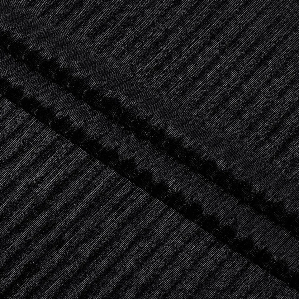 BENECREAT Tissu velours plissé noir 3m x 1.6m polyester