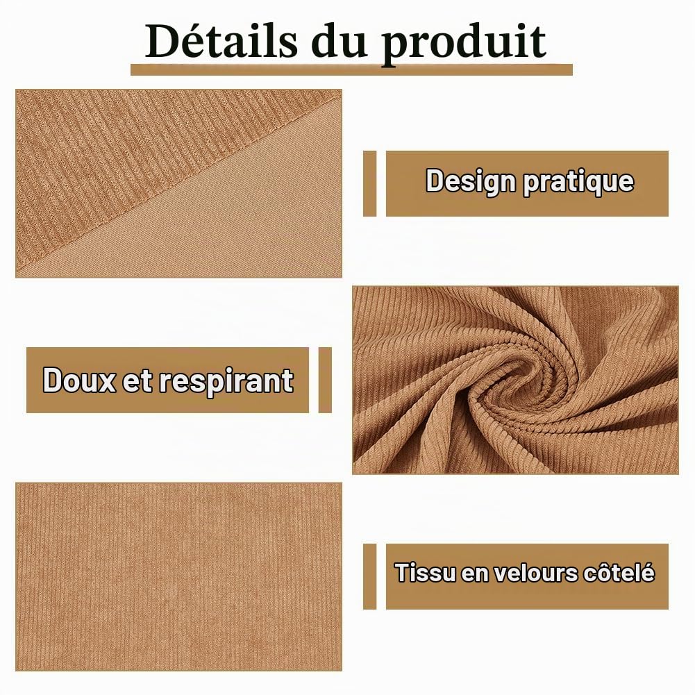BENECREAT tissu velours côtelé camel 100x155 cm