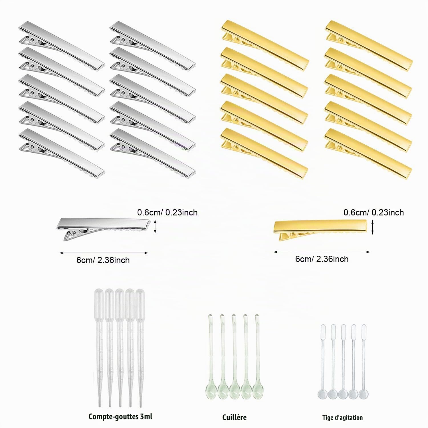 Cayway set 29 moules silicone barrettes cheveux résine