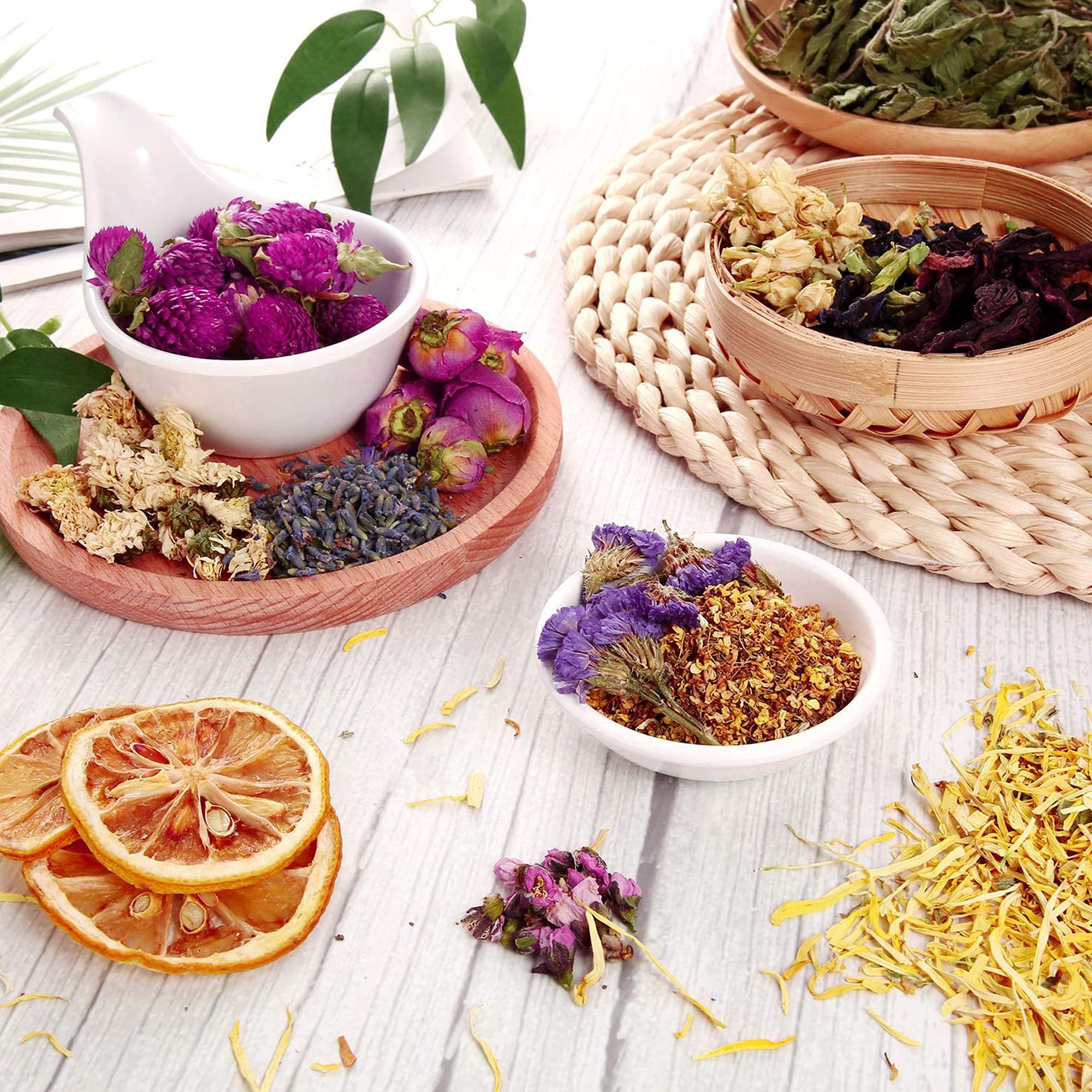 Cayway fleurs séchées naturelles 16 sachets bougie savon