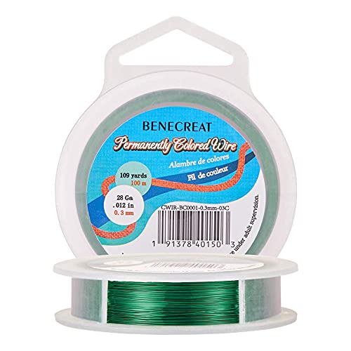 BENECREAT fil cuivre vert 0,3 mm 100 m bijoux anti-ternissement