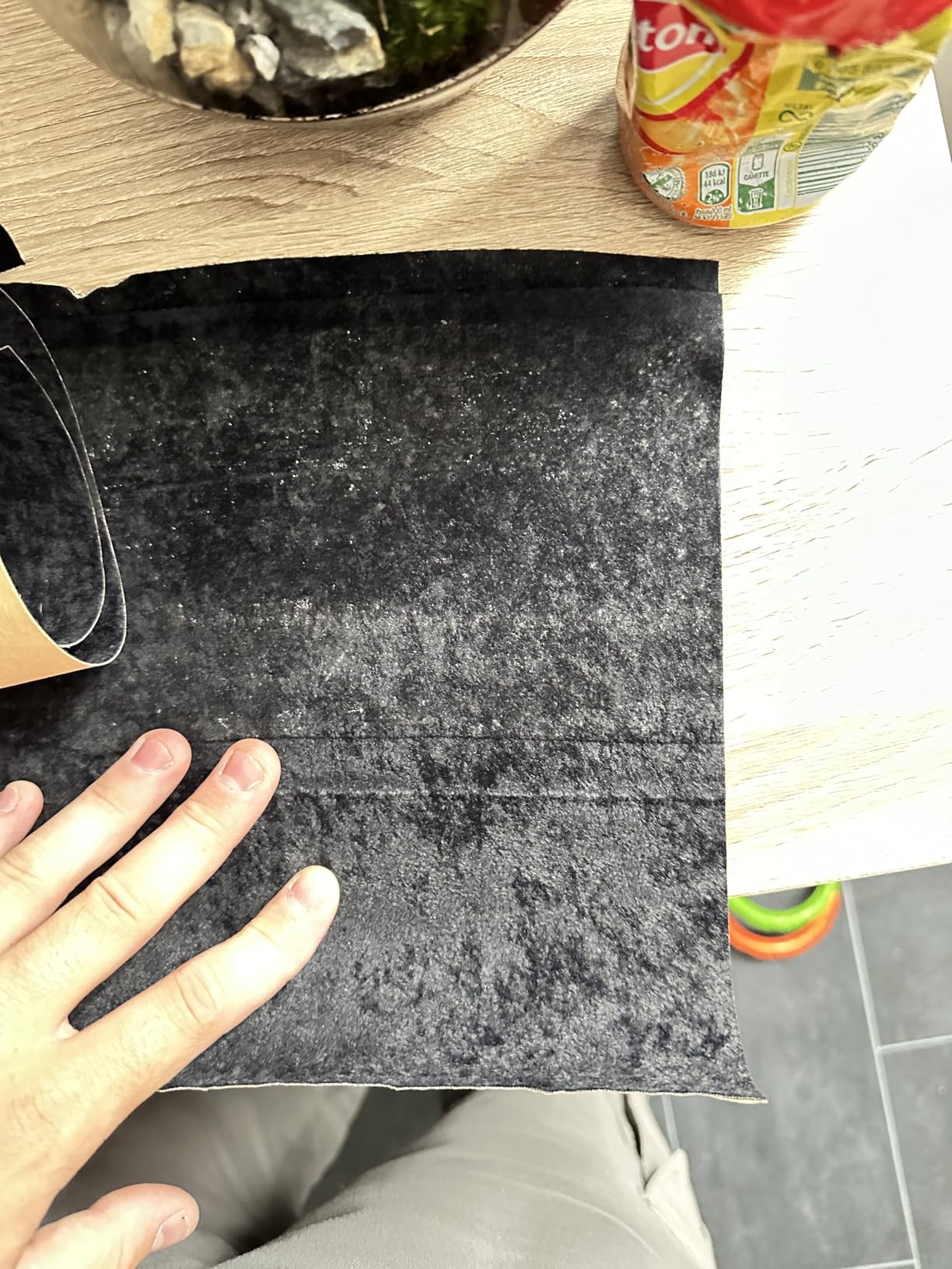 BENECREAT tissu velours autocollant noir 3m x 40cm glacé