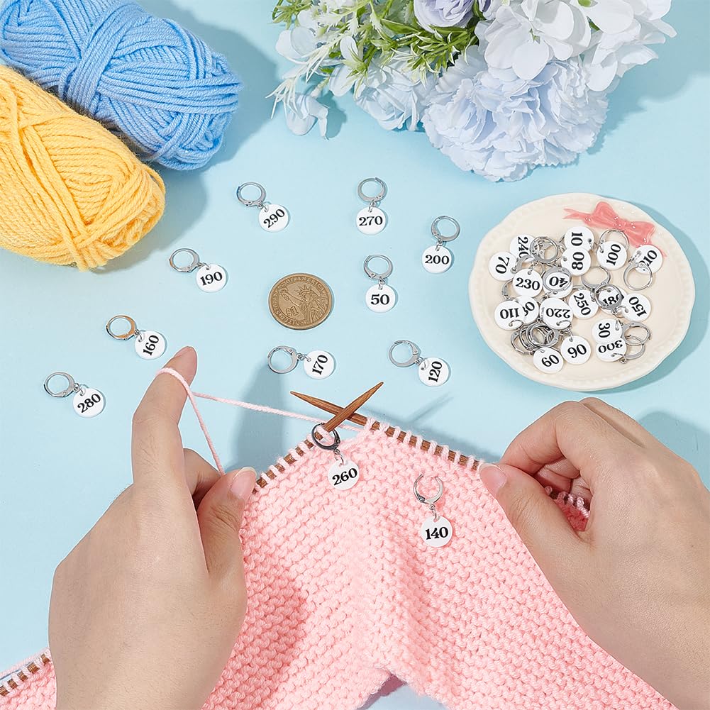 BENECREAT marqueurs points crochet numérotés blanc x30