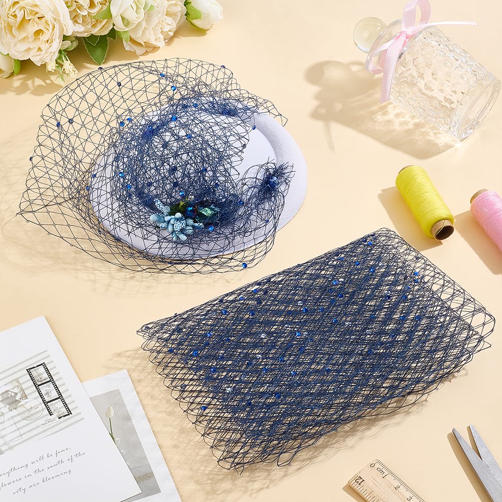 BENECREAT Tulle Russe Bleu Marine 2m x 25cm Voile