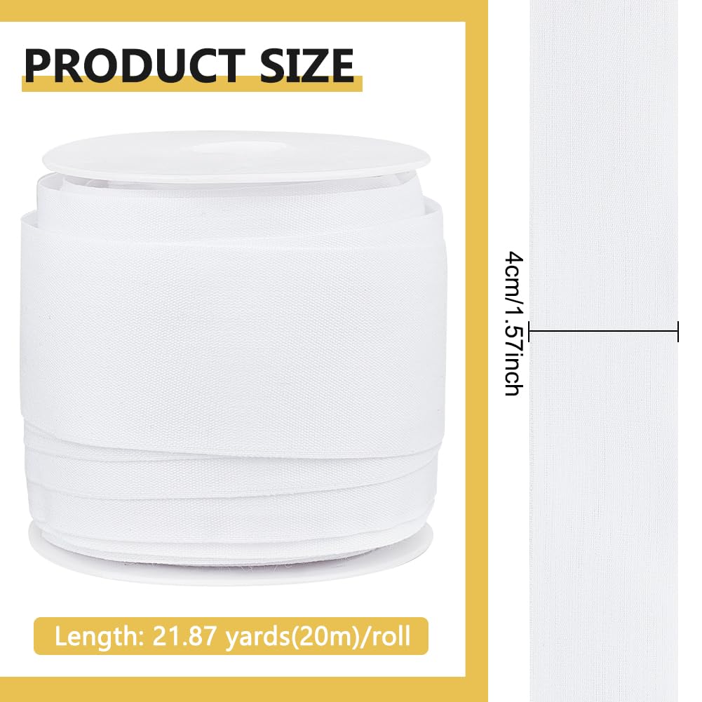 BENECREAT Ruban Coton Blanc 20m Sangle 40mm