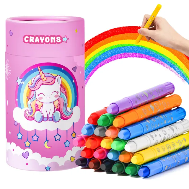 JYPS crayons enfants licorne 24 couleurs lavables