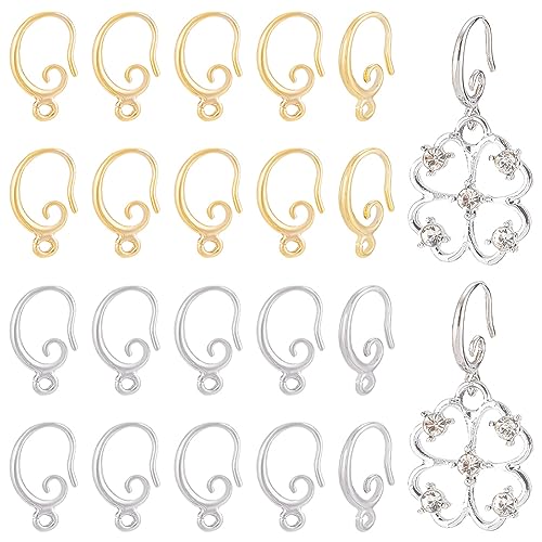 BENECREAT Crochets Boucles d'Oreilles Doré 40 pcs