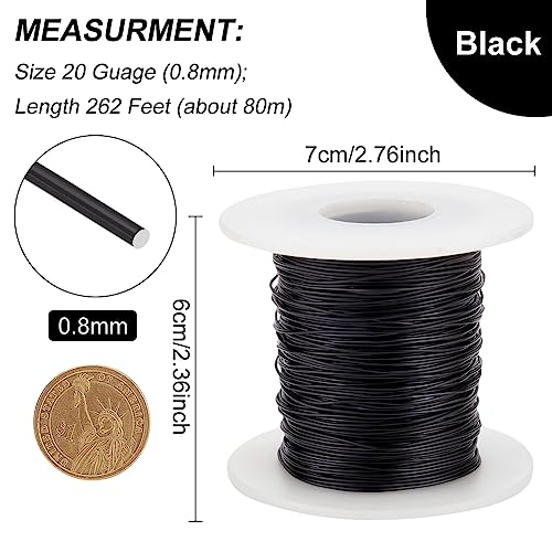 BENECREAT fil aluminium noir 0,8mm 80m bijoux
