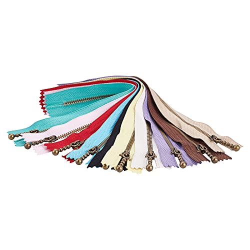 BENECREAT Fermeture Éclair Nylon 24cm 10 Couleurs x20