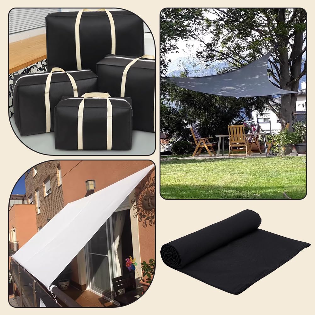 BENECREAT Toile imperméable Cordura noire 140x152 cm 600D