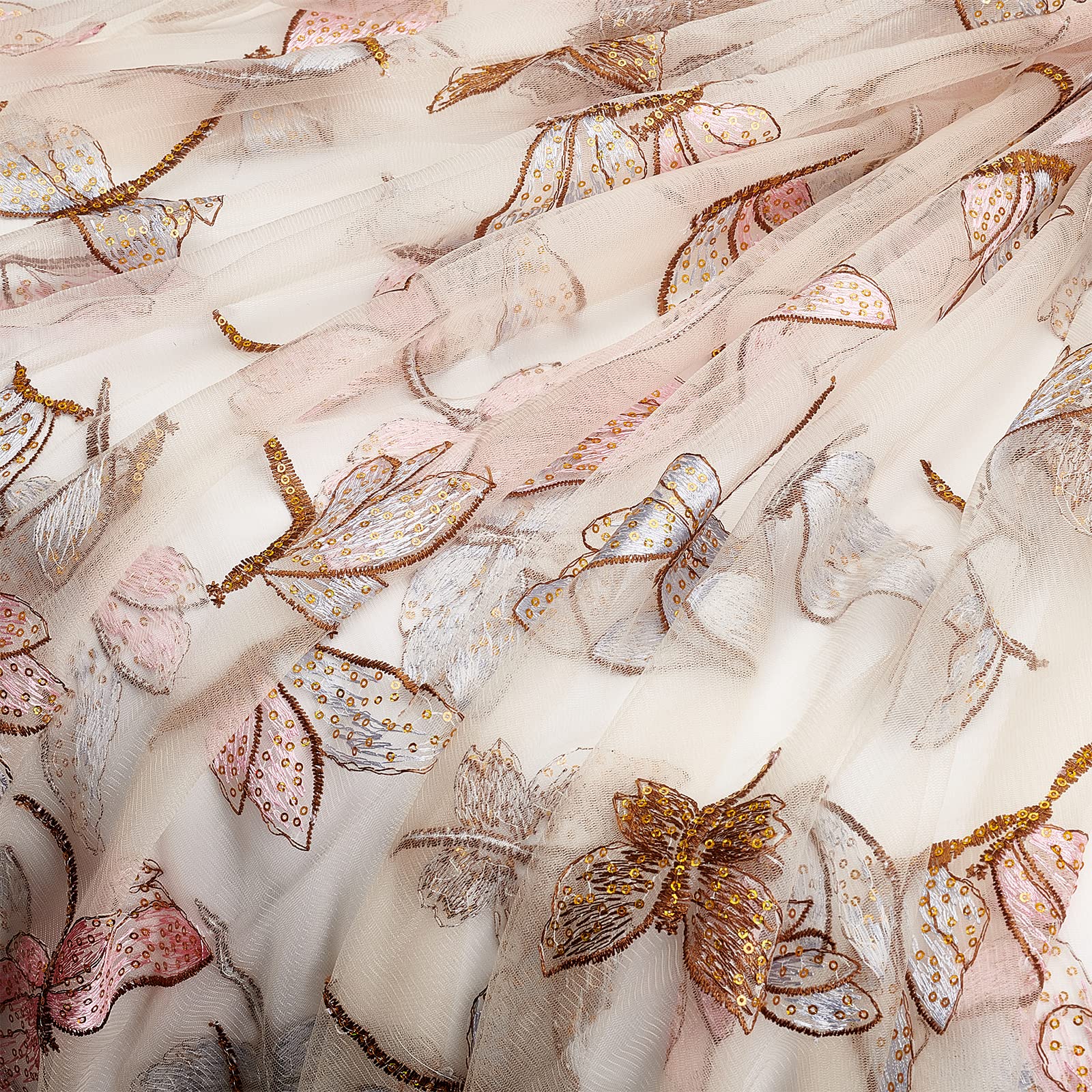 BENECREAT Tulle marguerites blanc 2 m x 3,66 m couture