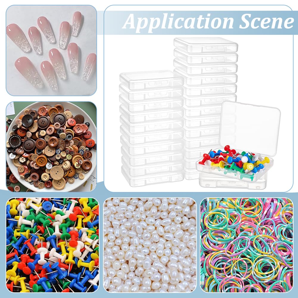 BENECREAT Boîte Rangement Rectangulaire 60pcs 6,8cm Perles
