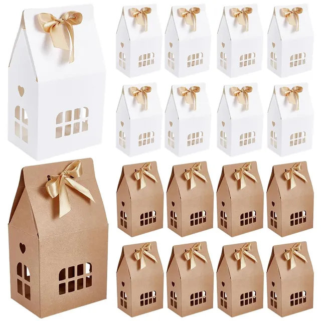 BENECREAT boîtes maison boîtes cadeau pérou blanc 24 pcs