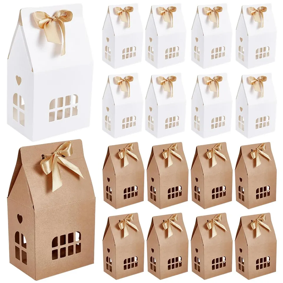 BENECREAT boîtes maison boîtes cadeau pérou blanc 24 pcs