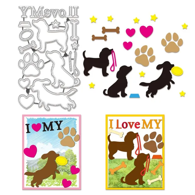 BENECREAT Matrices de Découpe J'aime Mon Chien 10,6x18 cm