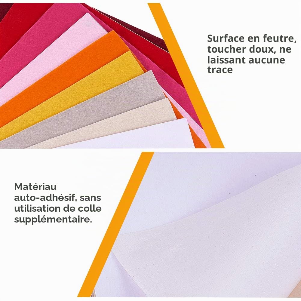 BENECREAT feuilles velours adhésives A4 19 couleurs