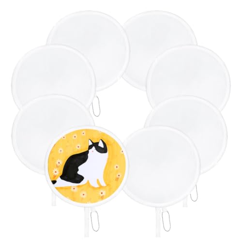 BENECREAT éventail rond pliable blanc PP 239mm lot 20