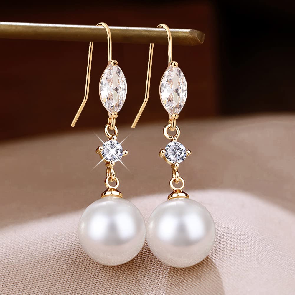 BENECREAT crochets oreilles oeil cheval plaqué or 18K x12 zircon