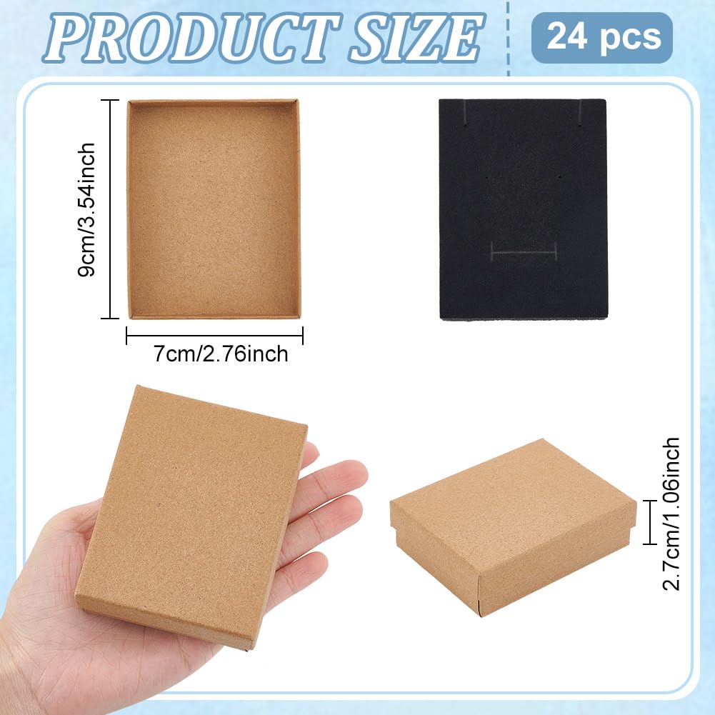 BENECREAT Boîtes bijoux kraft 9x7cm x24