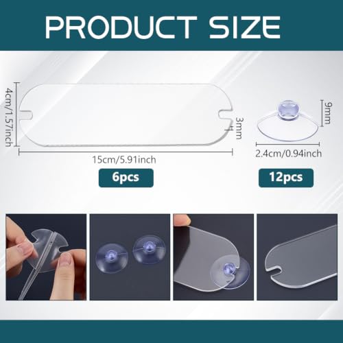 BENECREAT Support Transpondeur Pare-brise Acrylique 6pcs ovale
