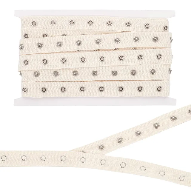 BENECREAT Ruban à Pressions Beige 4,6 m x 20 mm Coton