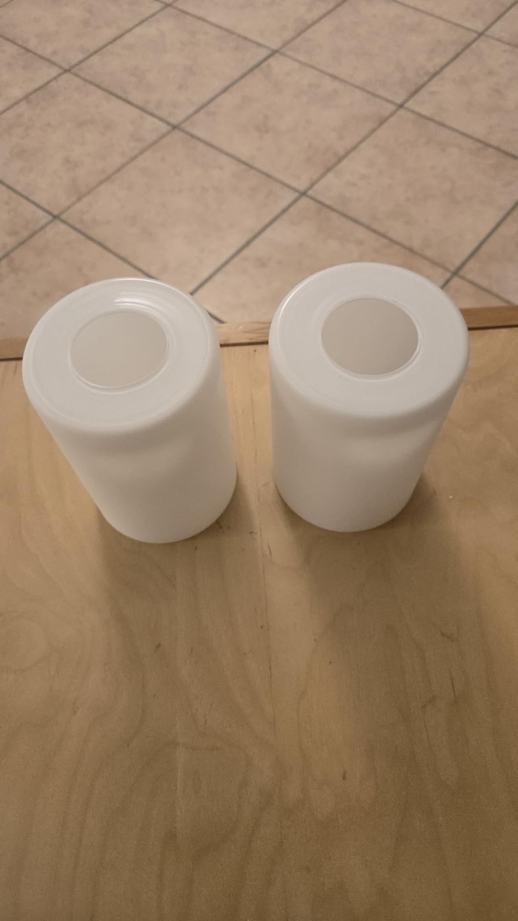 BENECREAT Abat-jour Verre Blanc Givré 9x13cm Lot de 2 E27