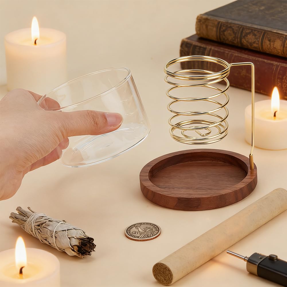 BENECREAT porte-encens verre noyer brun noix