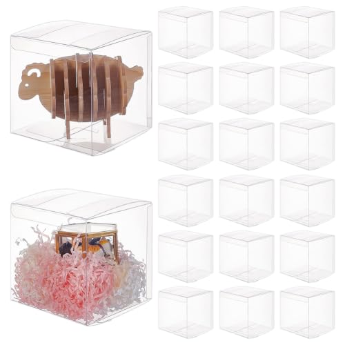 BENECREAT Boîte Cadeau Plastique Transparent 12cm Lot de 20