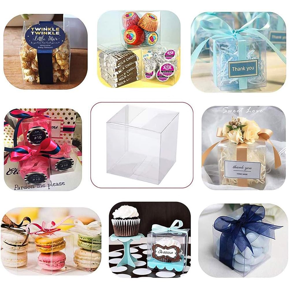 Benecreat Boîte Cadeau Transparente 9x9x9cm Lot 6 PET