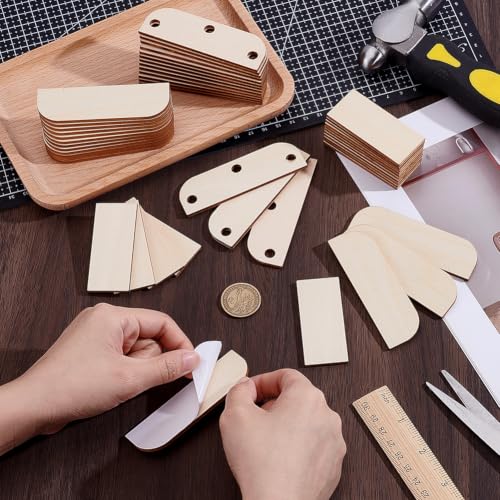 BENECREAT plaques réparation porte bois adhésives 48pcs amande