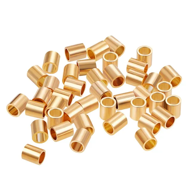 BENECREAT Colonne 3.5x4mm perles rondes plaqué or 60 pcs