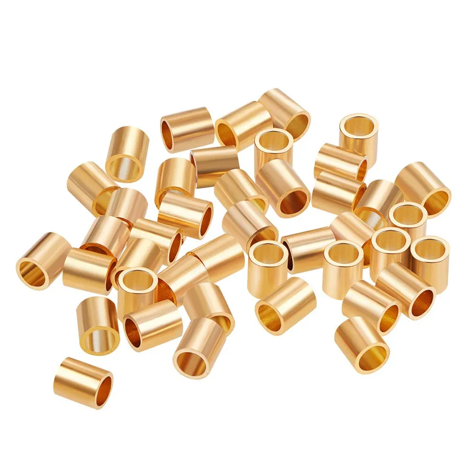 BENECREAT Colonne 3.5x4mm perles rondes plaqué or 60 pcs
